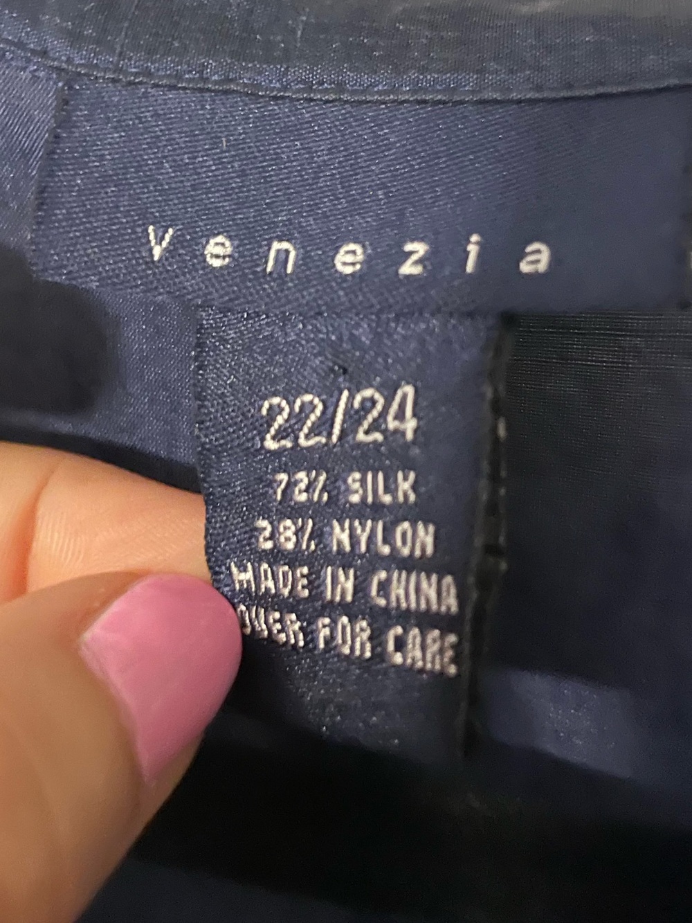 Venezia Navy Silk Blend Open Front Blouse Jacket 22/24 Plus Size - Picture 4 of 7